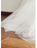 A Line Lace Tulle Full Length Wedding Dress